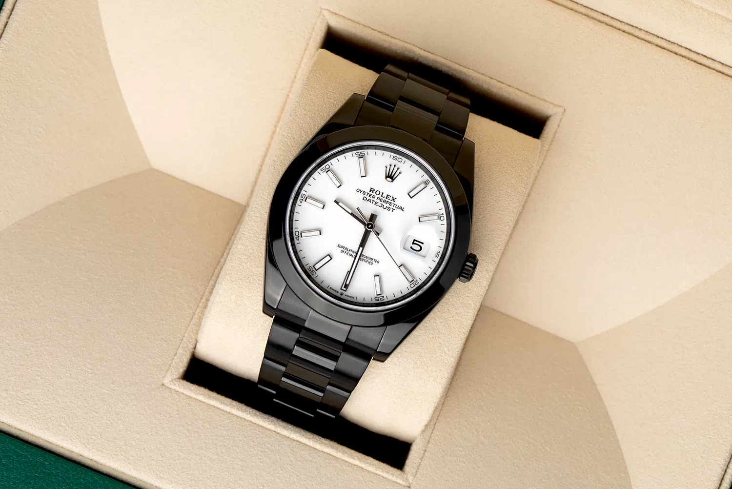Rolex 41mm Datejust Black PVD/DLC Watch Oyster Band White Dial – image 10