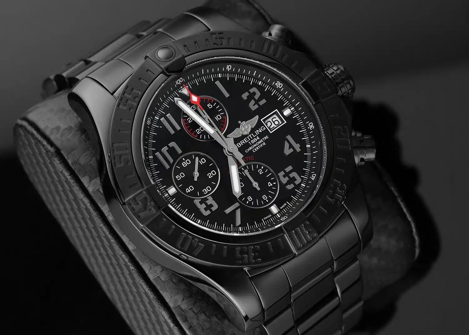 Breitling Super Avenger II Chronograph A13371 Black PVD/DLC Coated Watch, UNWORN $1,000 deposit – image 5