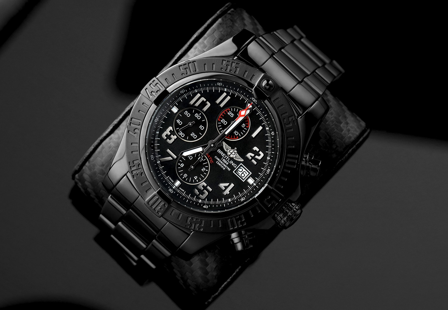 Breitling Super Avenger II Chronograph A13371 Black PVD/DLC Coated Watch, UNWORN