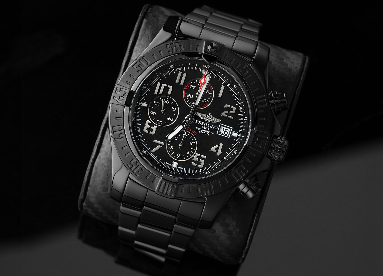 Breitling Super Avenger II Chronograph A13371 Black PVD/DLC Coated Watch, UNWORN