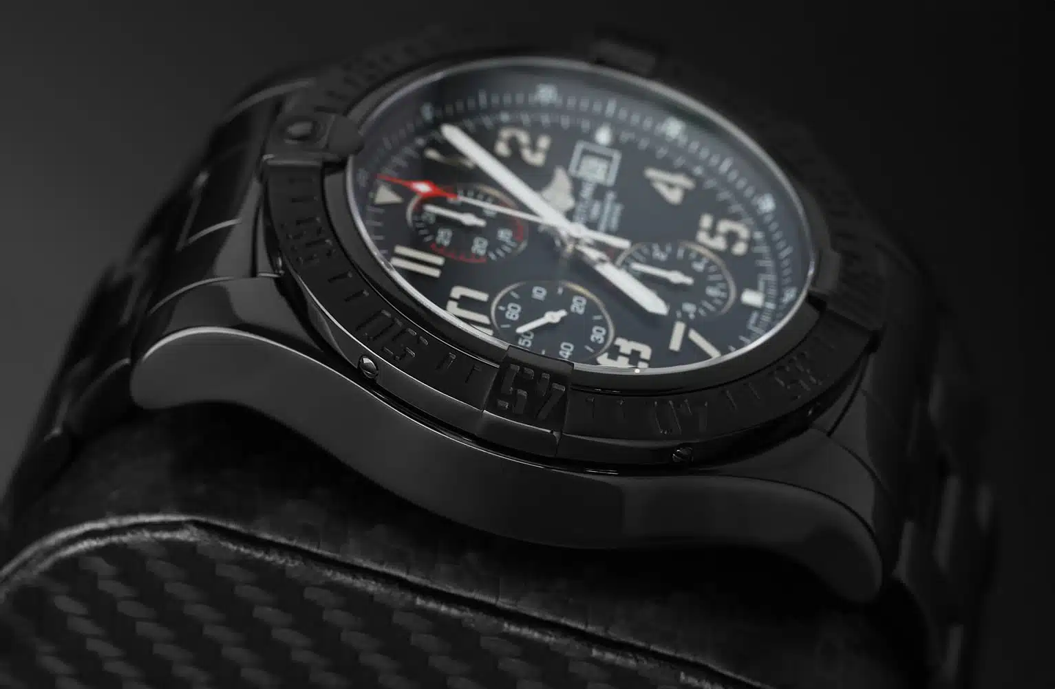 Breitling Super Avenger II Chronograph A13371 Black PVD/DLC Coated Watch, UNWORN $1,000 deposit – image 7