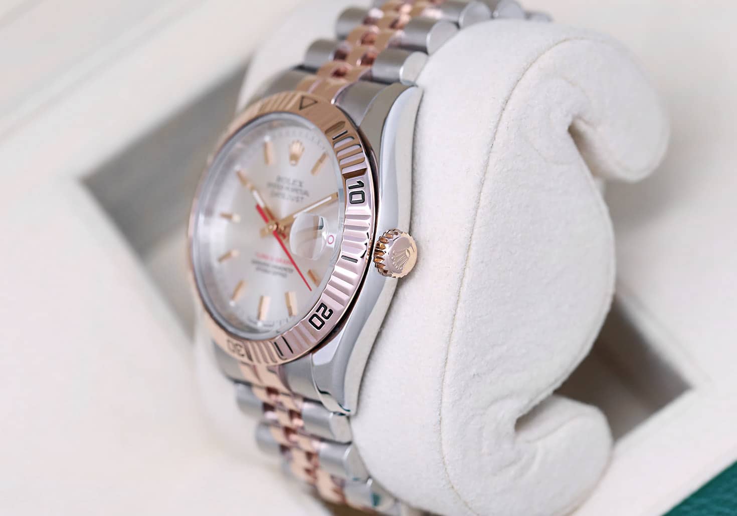 Rolex Datejust Turn-O-Graph 116261 Two Tone Stainless Steen and Rose Gold Watch Silver Dial