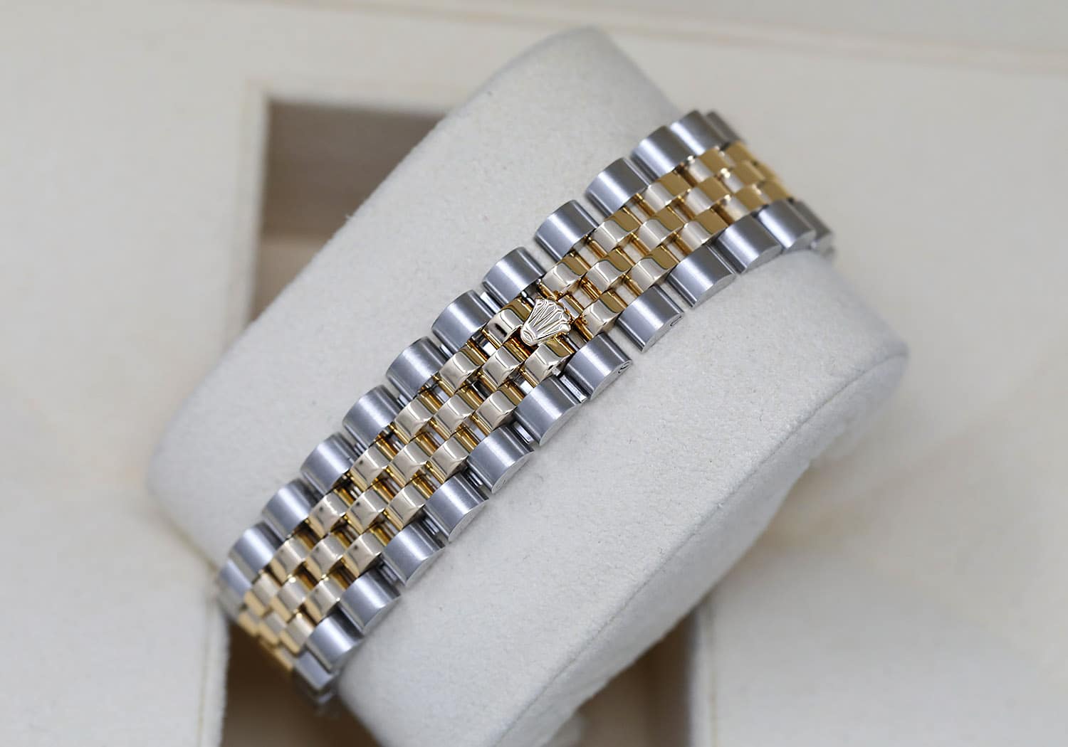 Rolex Datejust 36mm 116233 Two Tone Watch Champagne Roman Numeral Dial Jubilee Band Hidden Clasp