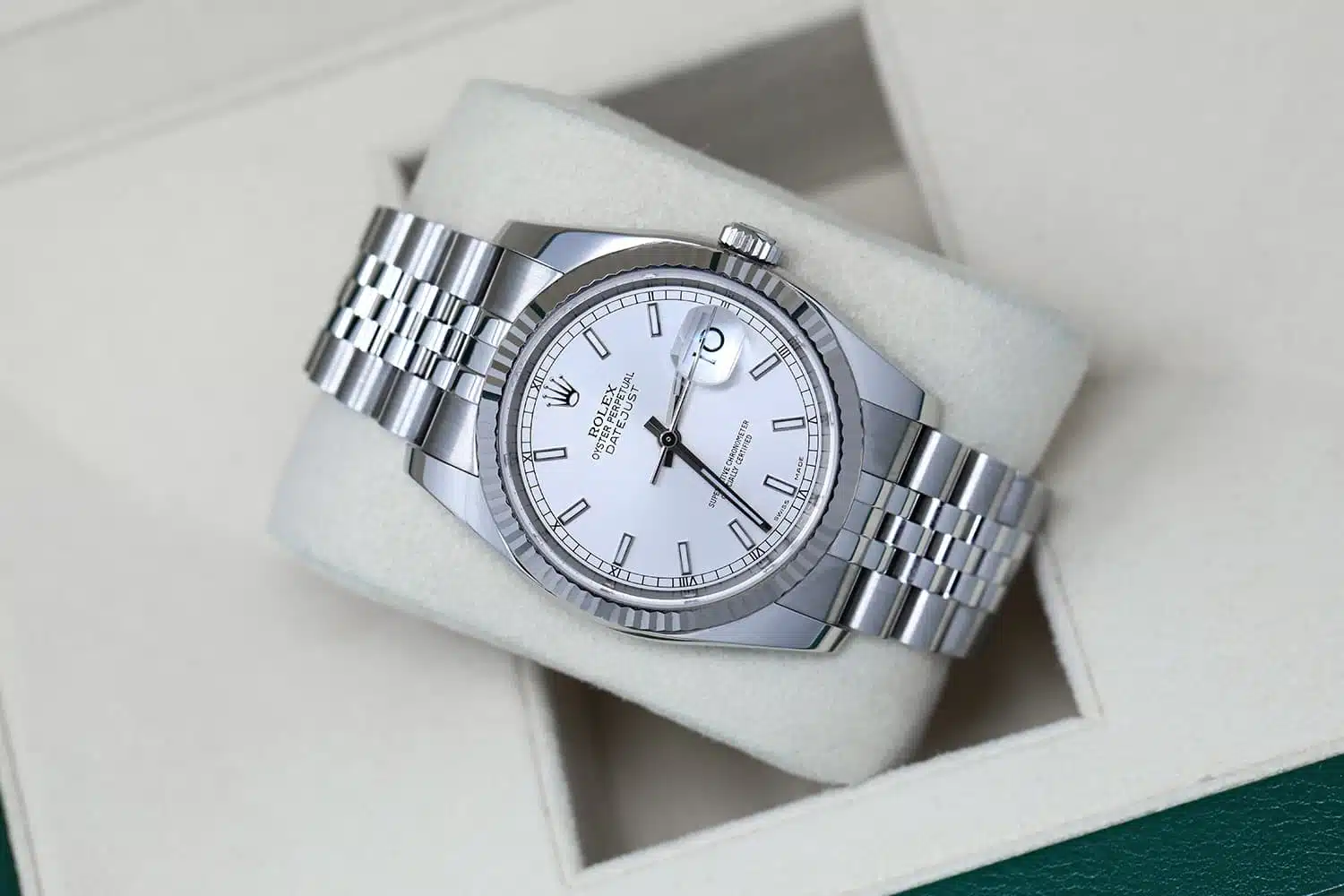 Rolex Datejust 36mm 116234-0088 Steel & White Gold Watch White Index Dial Jubilee Bracelet – image 4