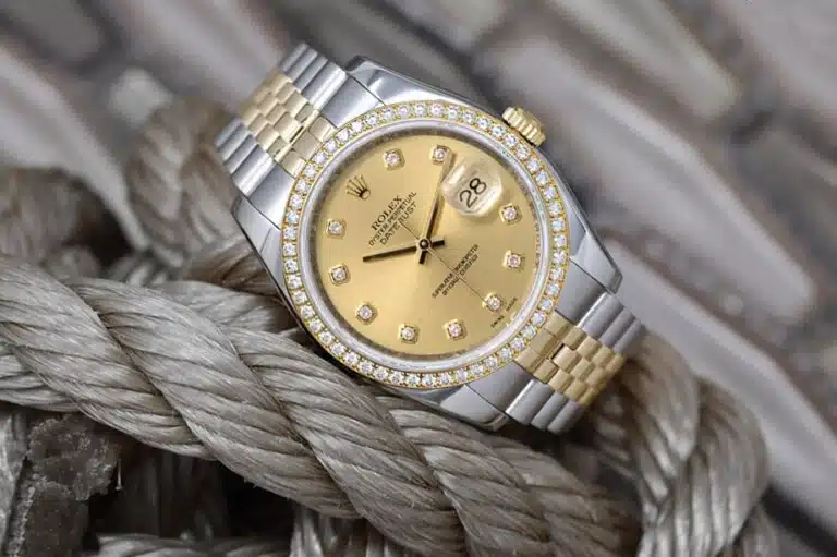 Rolex Datejust 36mm 116243-0005 Stainless Steel and Yellow Gold Factory Diamond Bezel Champagne Diamond Dial – image 6