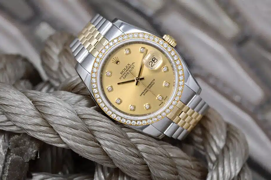 Rolex Datejust 36mm 116243-0005 Stainless Steel and Yellow Gold Factory Diamond Bezel Champagne Diamond Dial – image 6