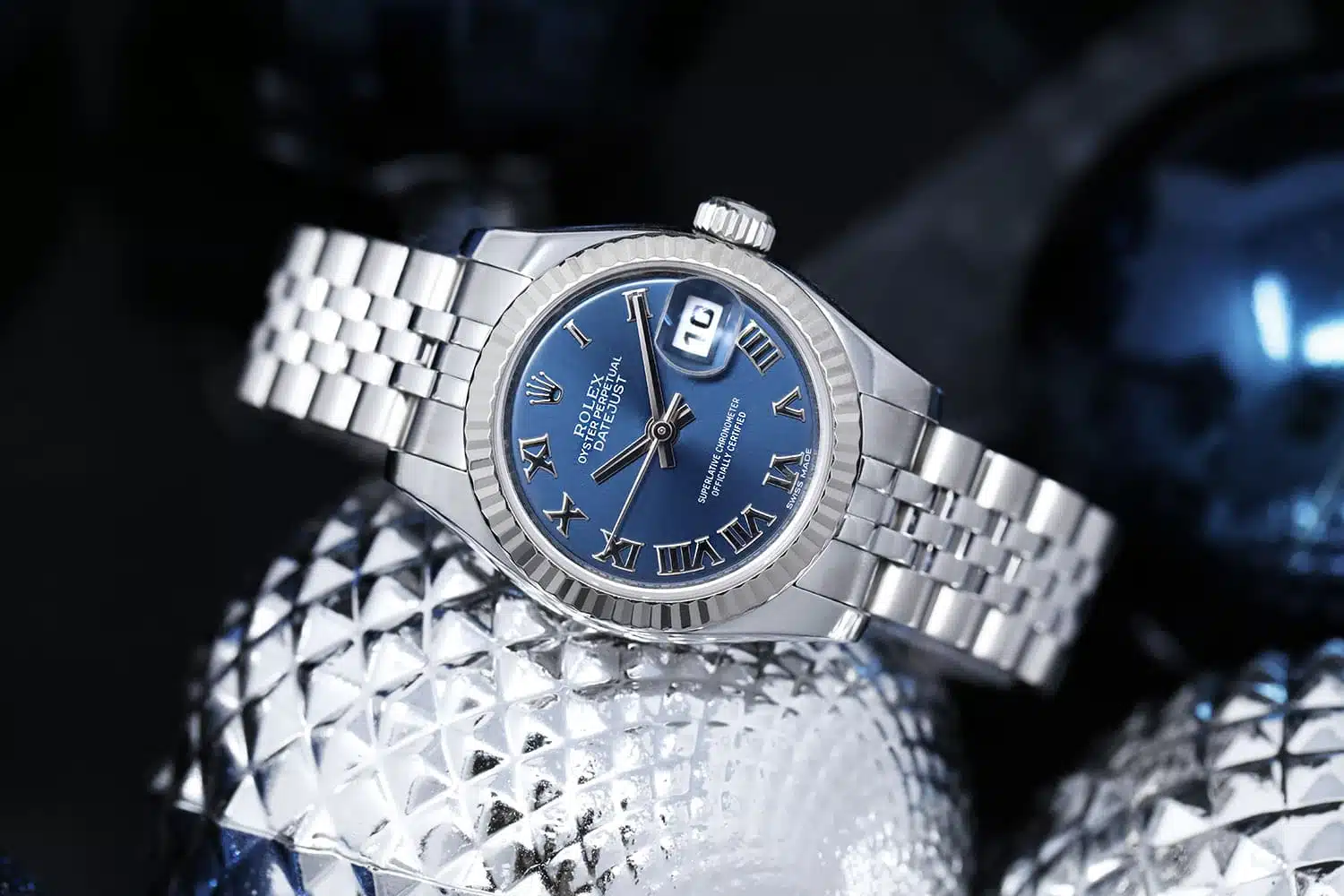 Rolex 26mm Lady-Datejust 179174 Steel & White Gold Watch Blue Roman Dial – image 2