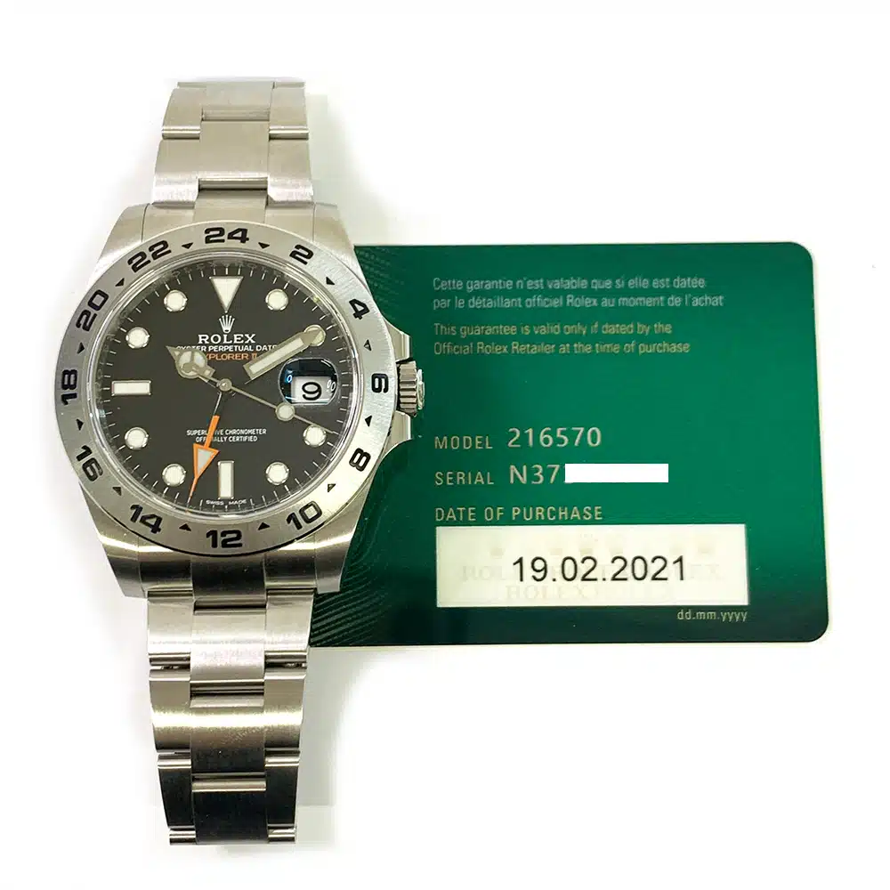 Rolex Explorer II Stainless Steel Watch 42mm Oyster 216570 Black Dial 2021 – image 3