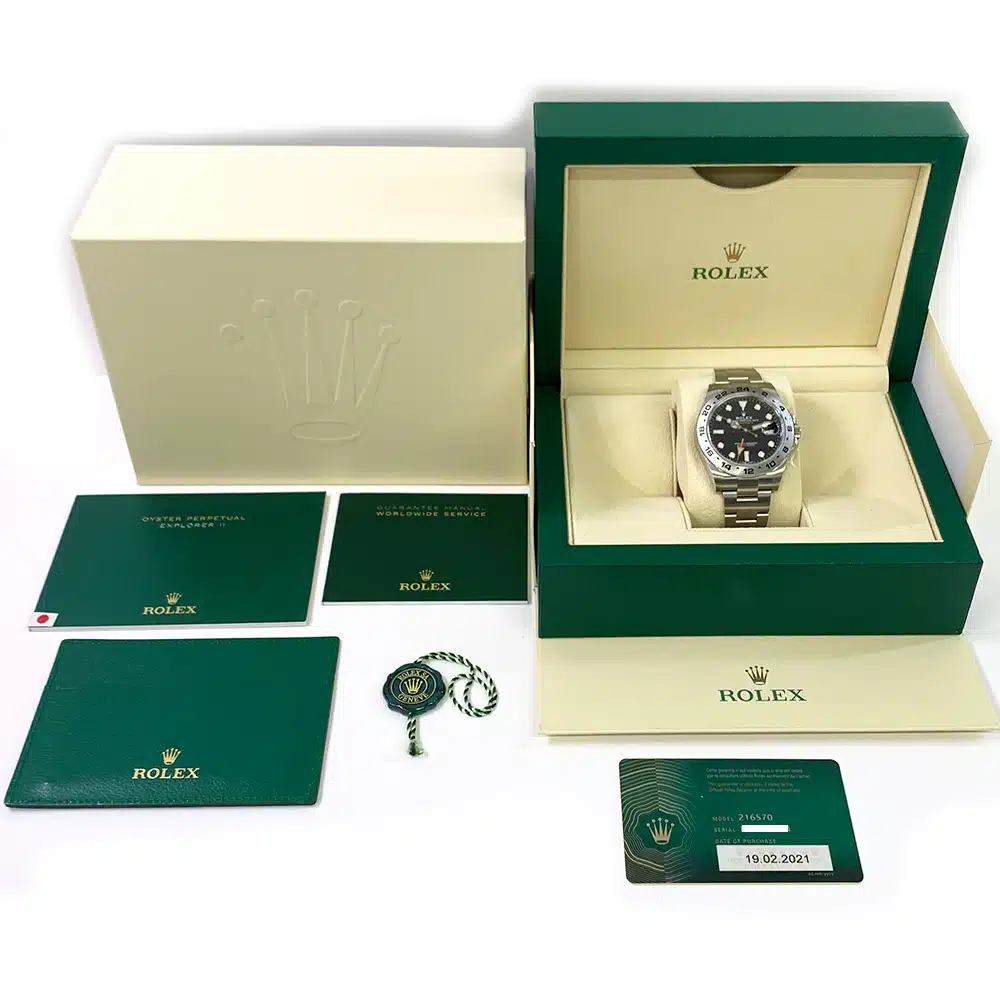 Rolex Explorer II Stainless Steel Watch 42mm Oyster 216570 Black Dial 2021 – image 8