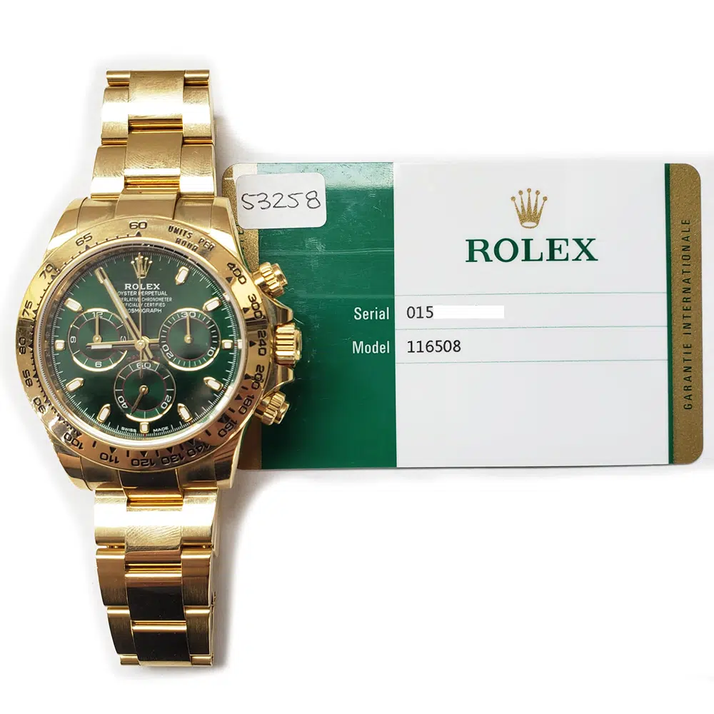 Rolex Daytona 40mm 116508 Yellow Gold Green Dial – image 2