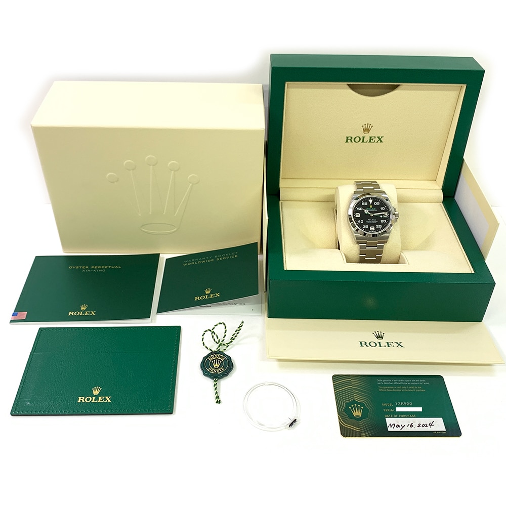 Rolex Air-King Oyster 126900 Stainless Steel Black Arabic Dial Men's Watch 2024