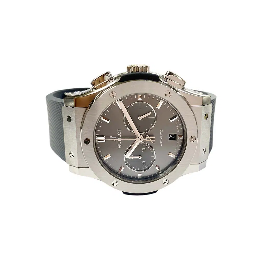 Hublot Classic Fusion Chronograph 541.NX.7070.RX Titanium With Grey Rubber Watch Grey Dial – image 4