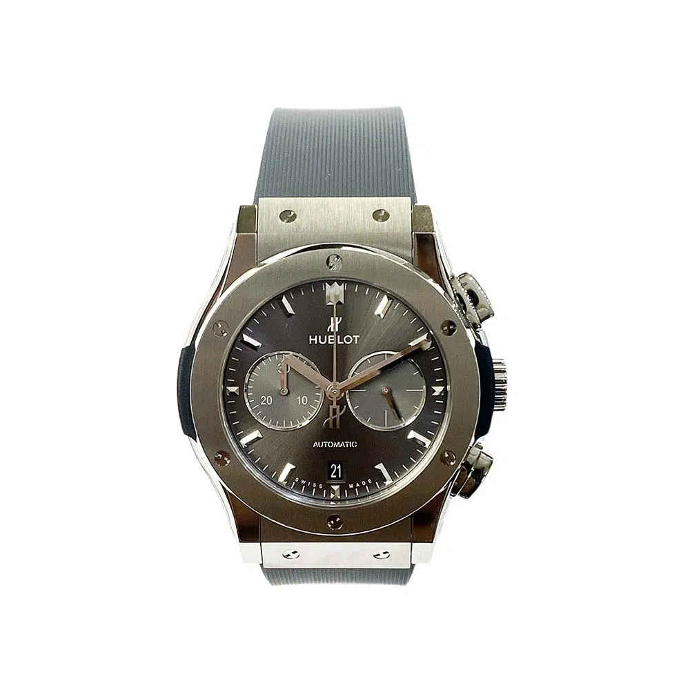 Hublot Classic Fusion Chronograph 541.NX.7070.RX Titanium With Grey Rubber Watch Grey Dial – image 2