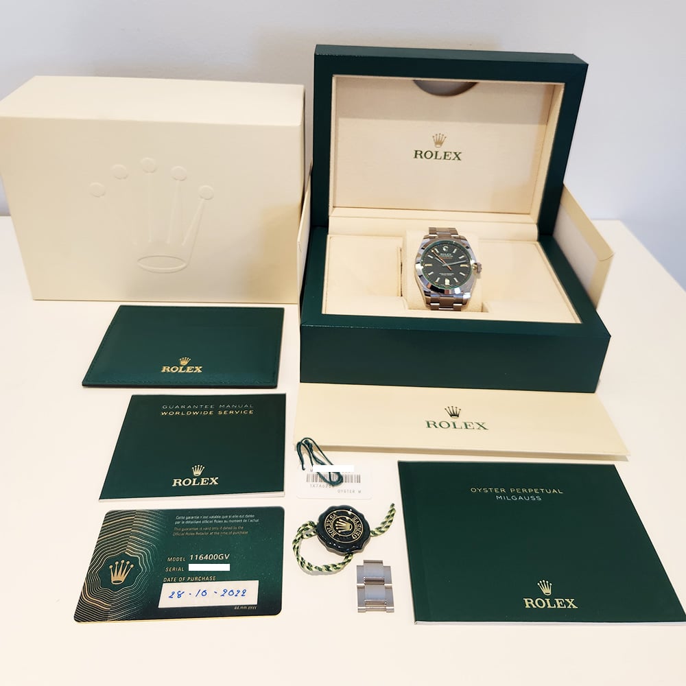 Rolex Milgauss 116400GV 40mm Stainless Steel with Black Dial Watch 2022