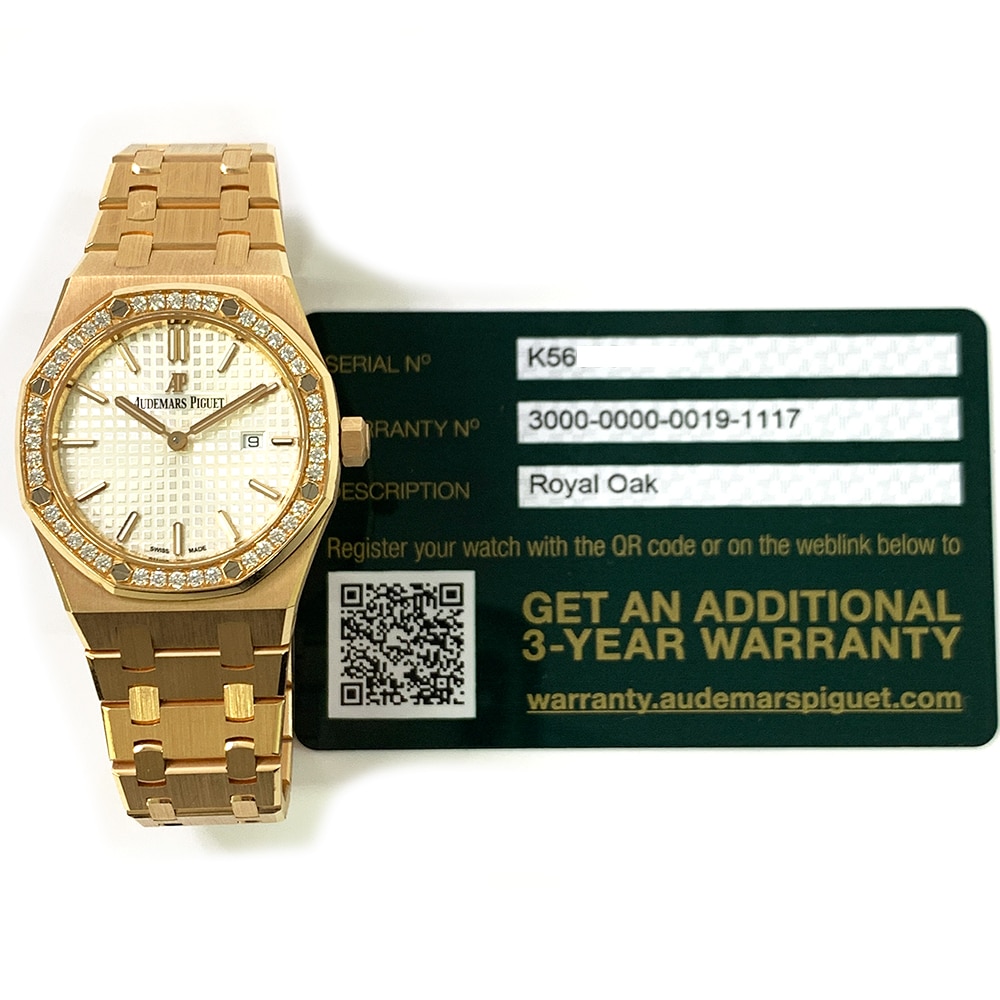 Audemars Piguet Royal Oak 67651OR.ZZ.1261OR.01 33mm Rose Gold with Silver Dial Lady Watch