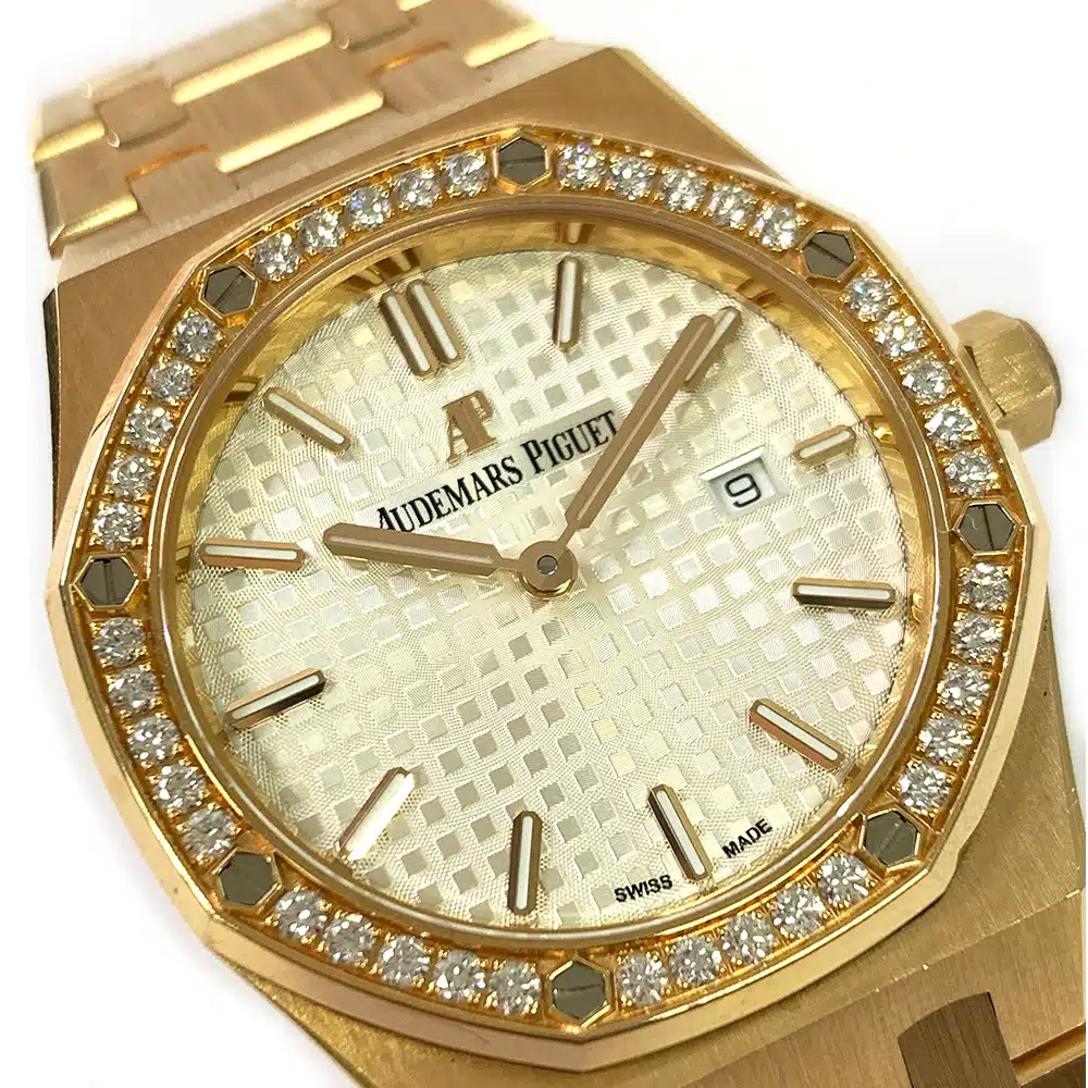 AP Royal Oak 33mm Rose Gold with Silver Dial Lady Watch
