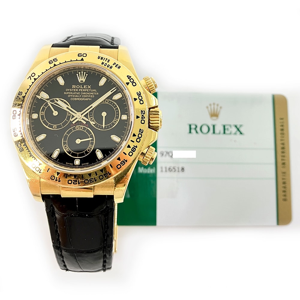 Rolex Daytona Black Dial 40mm 116518 Yellow Gold 2017