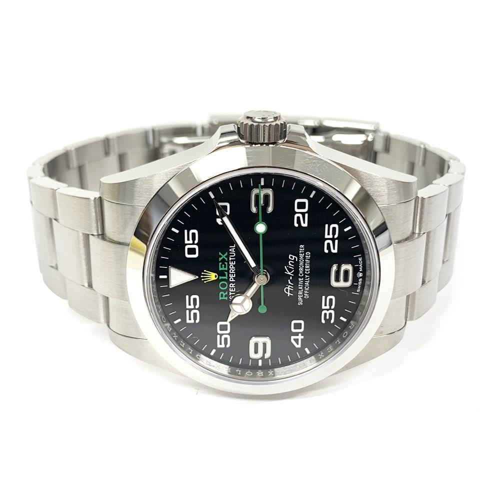 Rolex Air-King Men's Watch 40mm Stainless Steel Oyster in Black Arabic Dial 2024