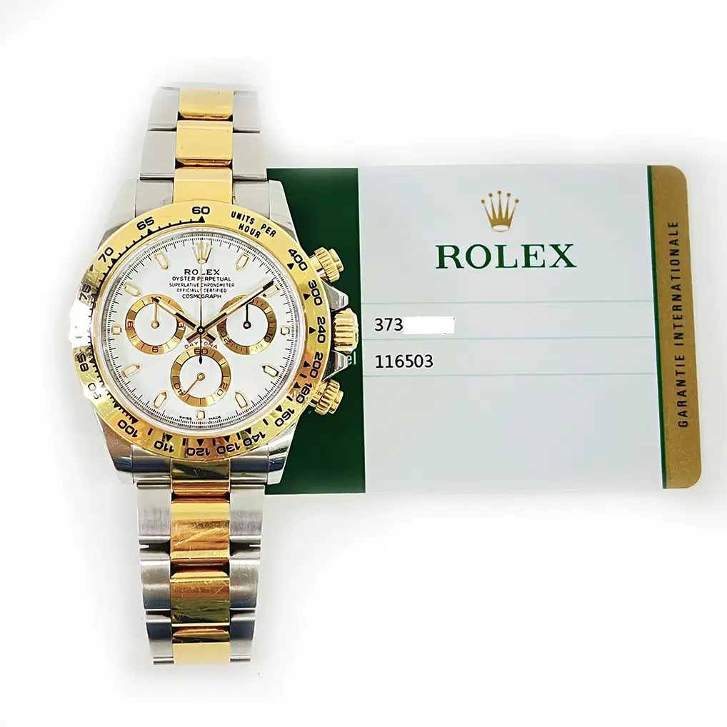 Rolex Daytona 40mm 116503 Steel & Yellow Gold Watch White Dial