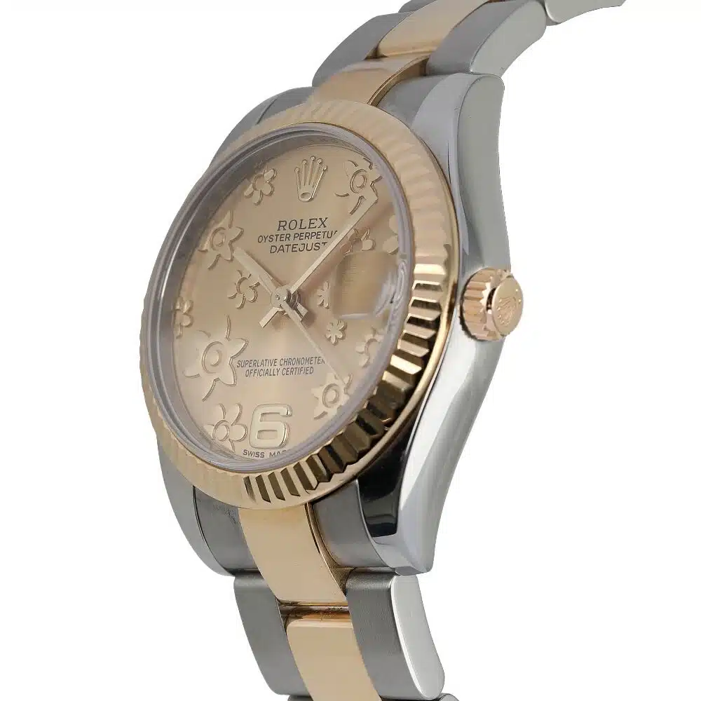 Rolex Datejust 31mm 178273-0093 Champagne Flower Dial Oyster Bracelet Two Tone Watch – image 3