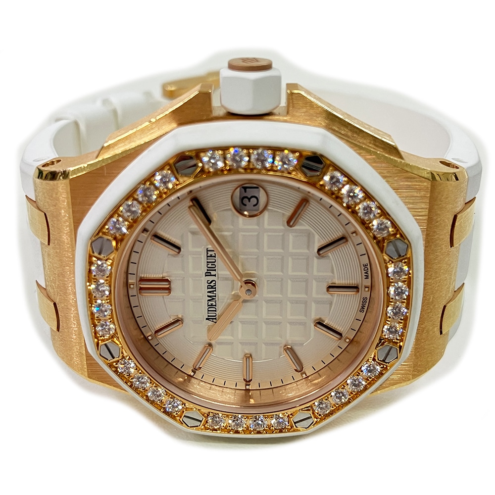 Audemars Piguet Royal Oak Offshore 67540OK.ZZ.A010CA.01 37mm Rose Gold with Silver Dial Lady Watch 2015