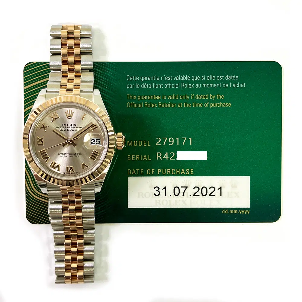 Rolex Datejust 28mm Jubilee 279171 Stainless Steel and Rose Gold Watch Sundust Roman Dial 2021 – image 3