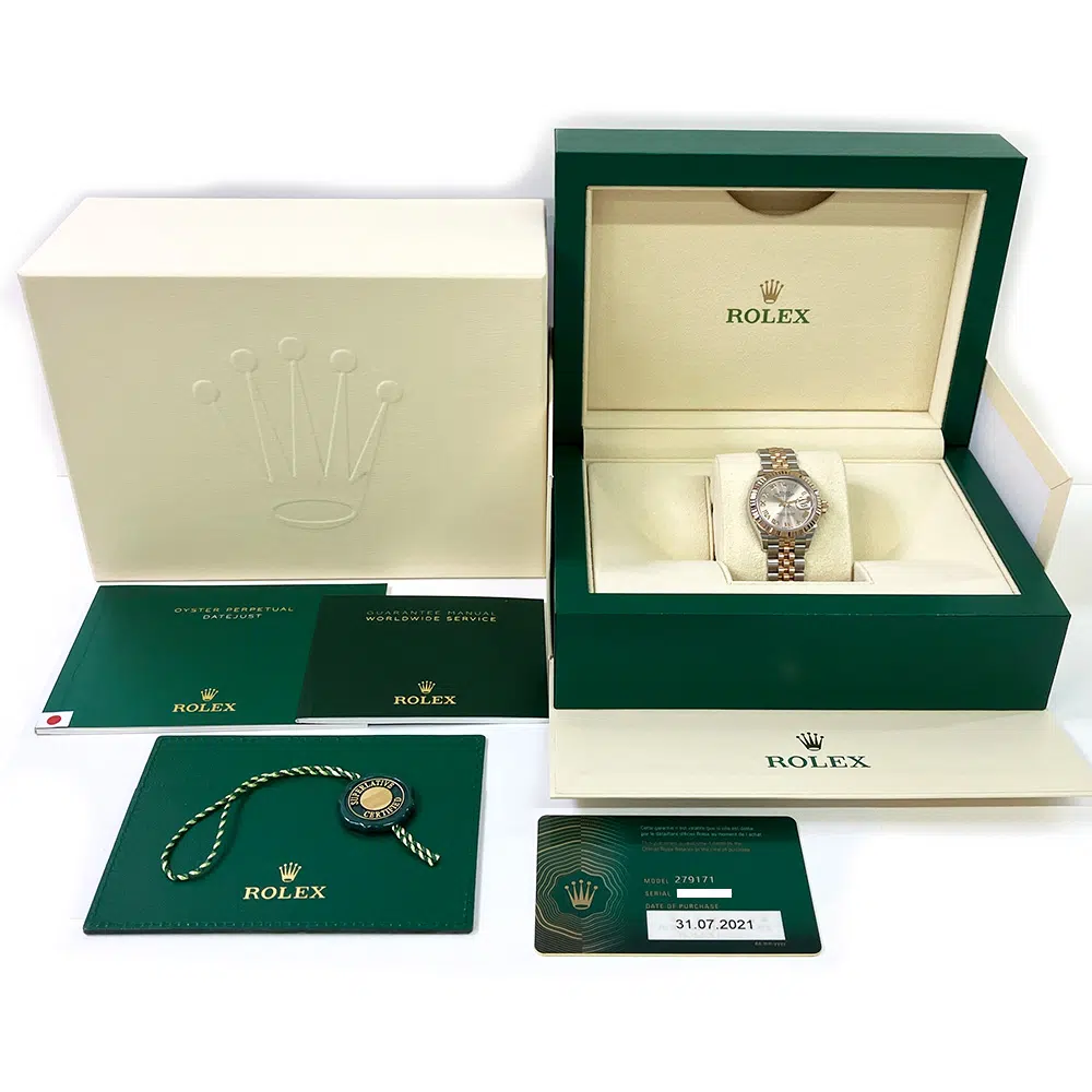 Rolex Datejust 28mm Jubilee 279171 Stainless Steel and Rose Gold Watch Sundust Roman Dial 2021 – image 8