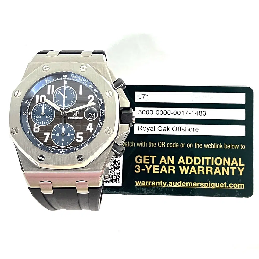 Audemars Piguet Royal Oak Offshore Chrono 26470ST.OO.A099CR.01.A Stainless Steel With Blue Rubber Watch Brown Arabic Dial 2019 – image 2