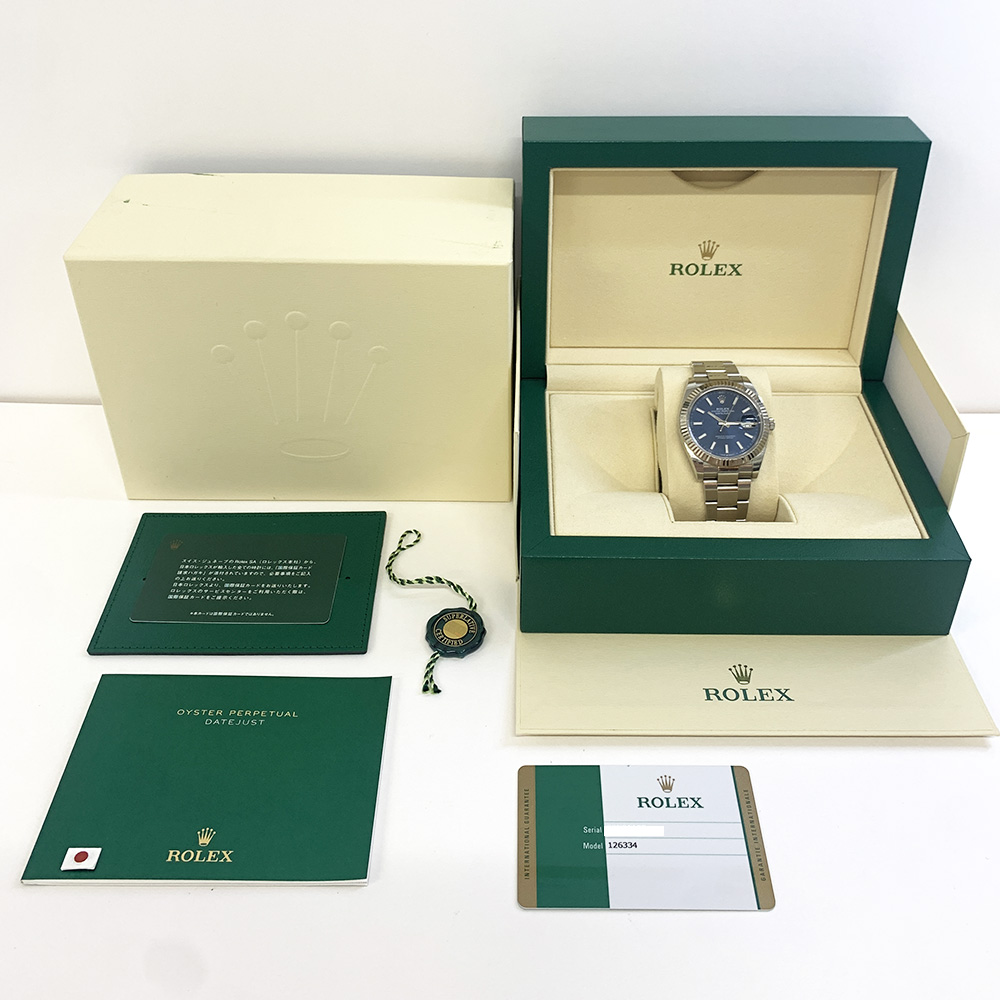 Rolex Datejust 41 126334-0001 Oyster 41mm White Gold with Blue Dial Watch 2019