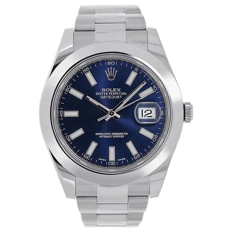 Rolex Datejust II 116300 Blue Index Dial Stainless Steel Watch