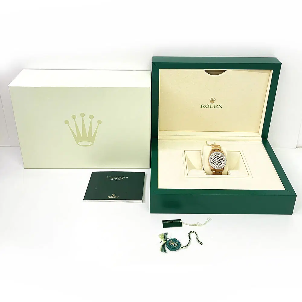 Rolex Datejust 116285BBR 36mm Rose Gold with Zebra Pattern Diamond Dial Watch – image 6
