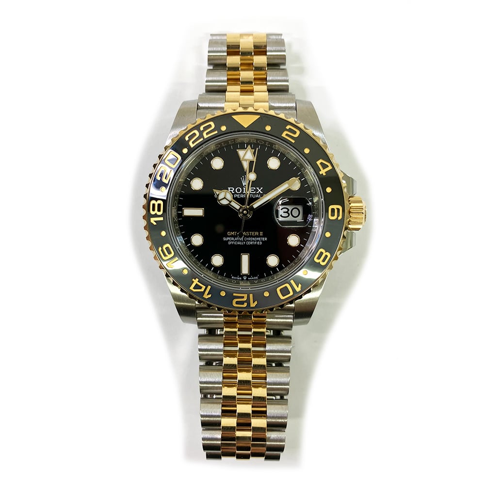 Rolex GMT Master II Black Dial 126713GRNR Stainless Steel & Yellow Gold Watch Jubilee 2023