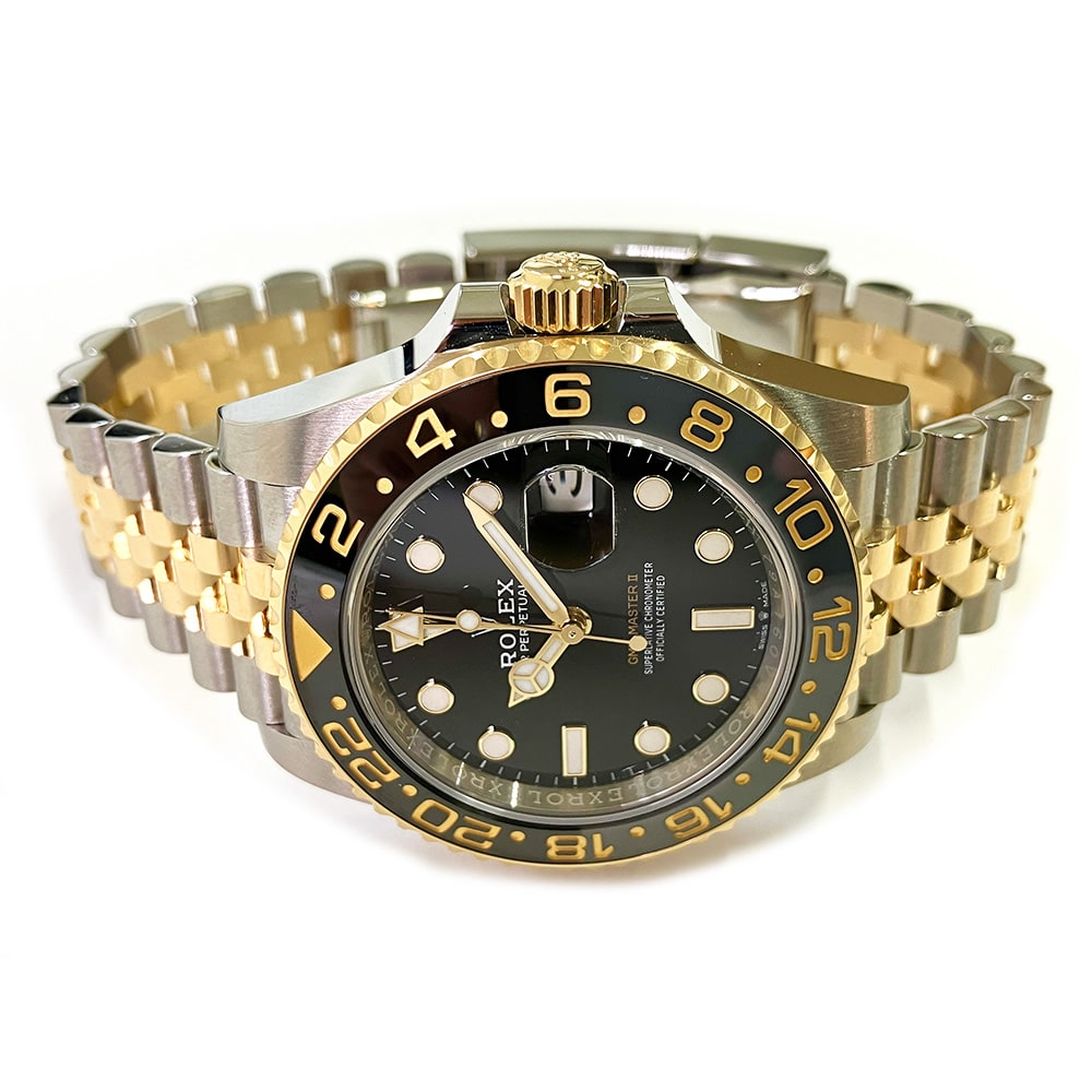 Rolex GMT Master II Black Dial 126713GRNR Stainless Steel & Yellow Gold Watch Jubilee 2023