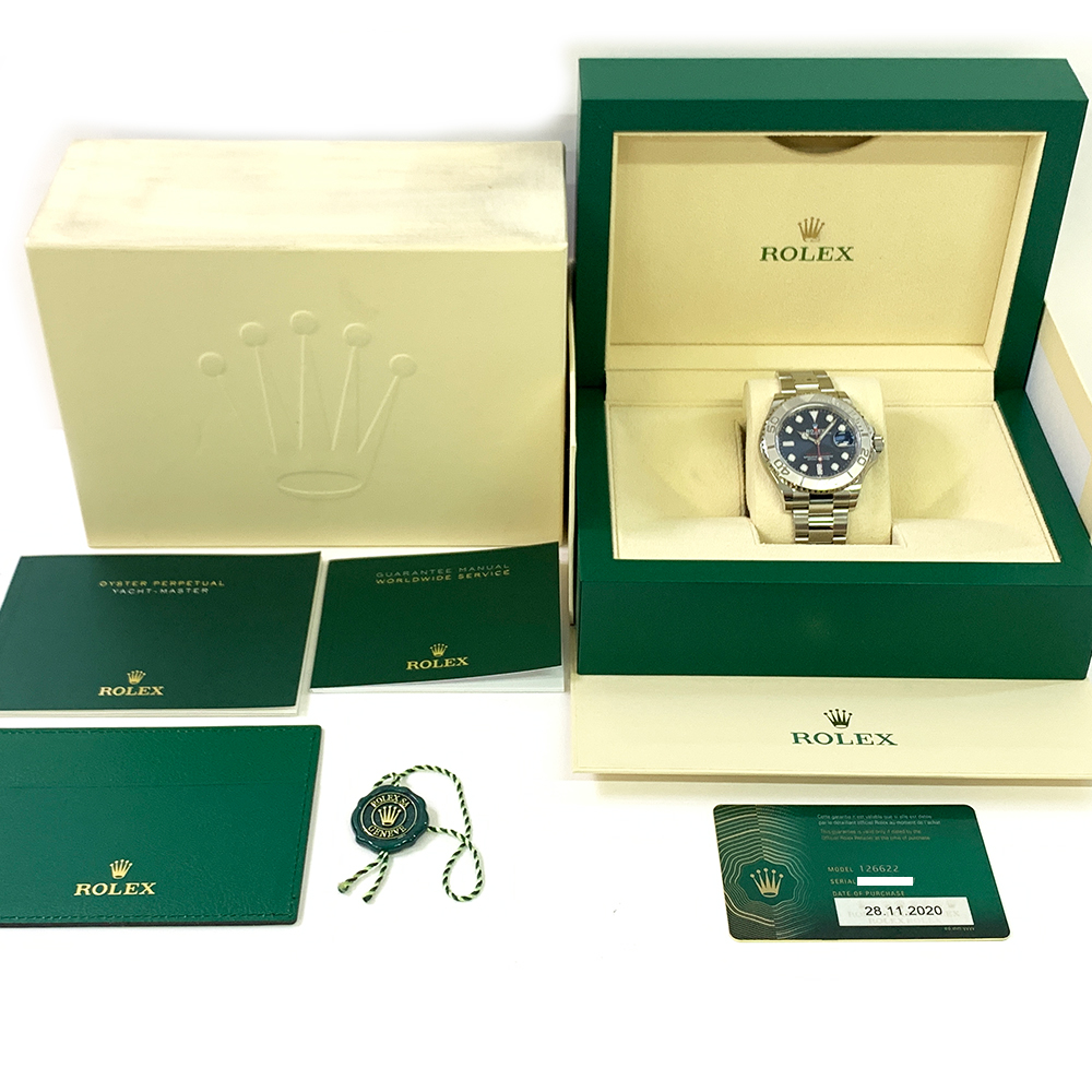 Rolex Yacht-Master 40mm Oyster 126622 Stainless Steel & Platinum Watch Blue Dial