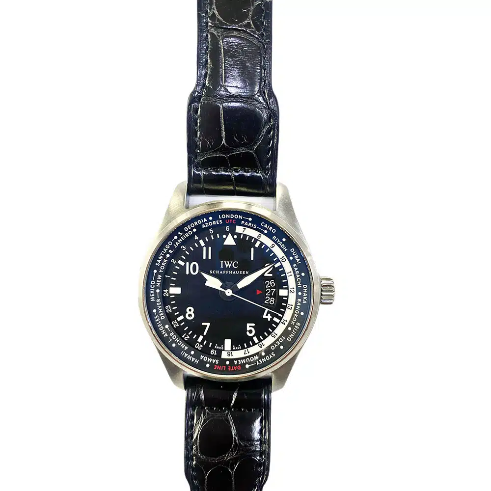 IWC Pilot Worldtimer  IW326201 Stainless Steel with Black Crocodile Leather Watch 2018 – image 3