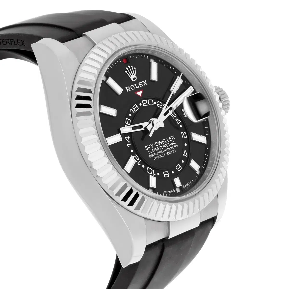 Rolex Sky-Dweller 42mm 336239-0002 White Gold Black Dial Oysterflex Strap – image 6