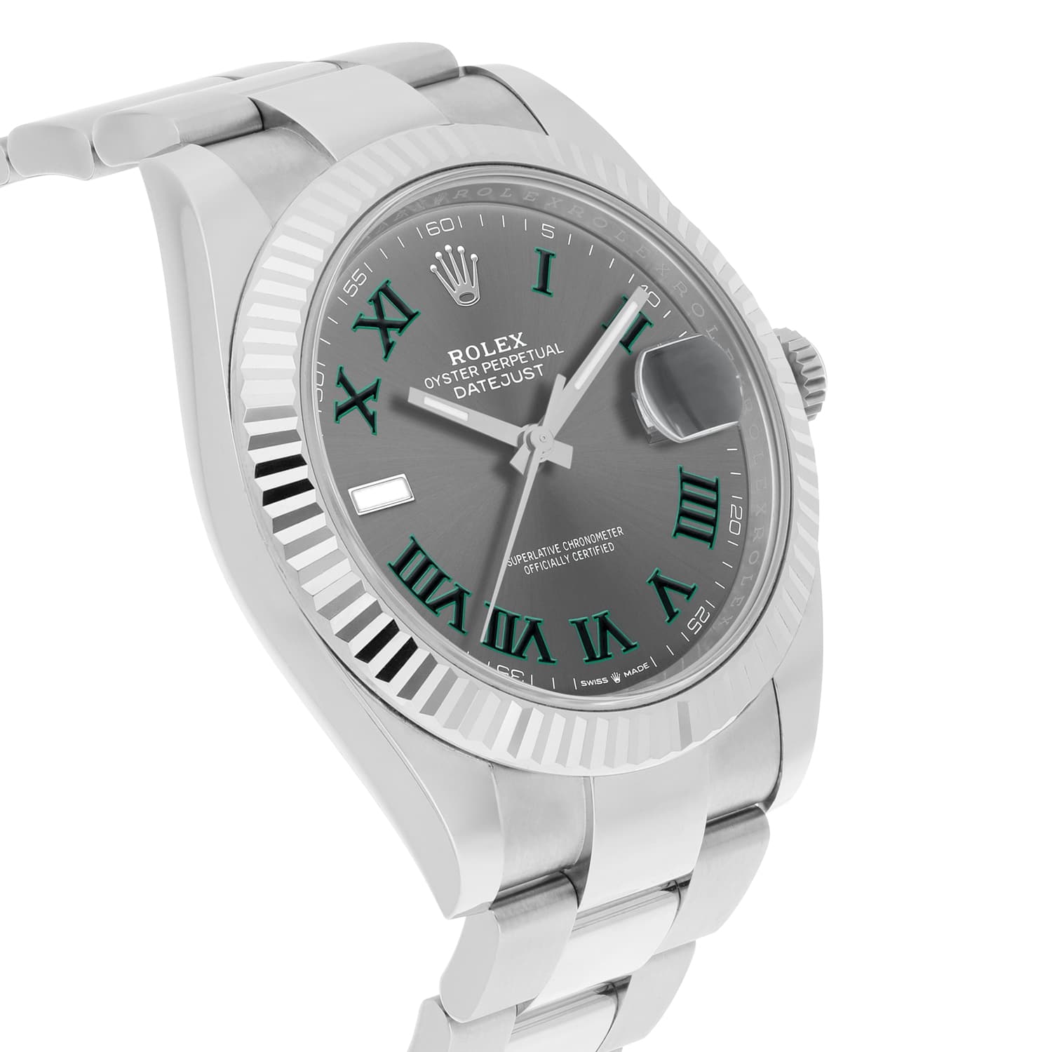 Rolex Datejust 126334 Stainless Steel 41mm Gray Wimbledon Dial Complete MINT