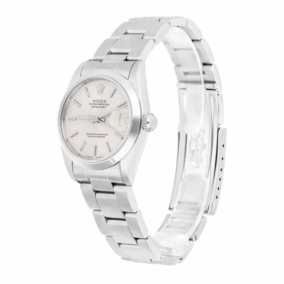 Rolex Datejust 31 68240 Midsize Silver Index Dial Stainless Steel Watch Oyster Band