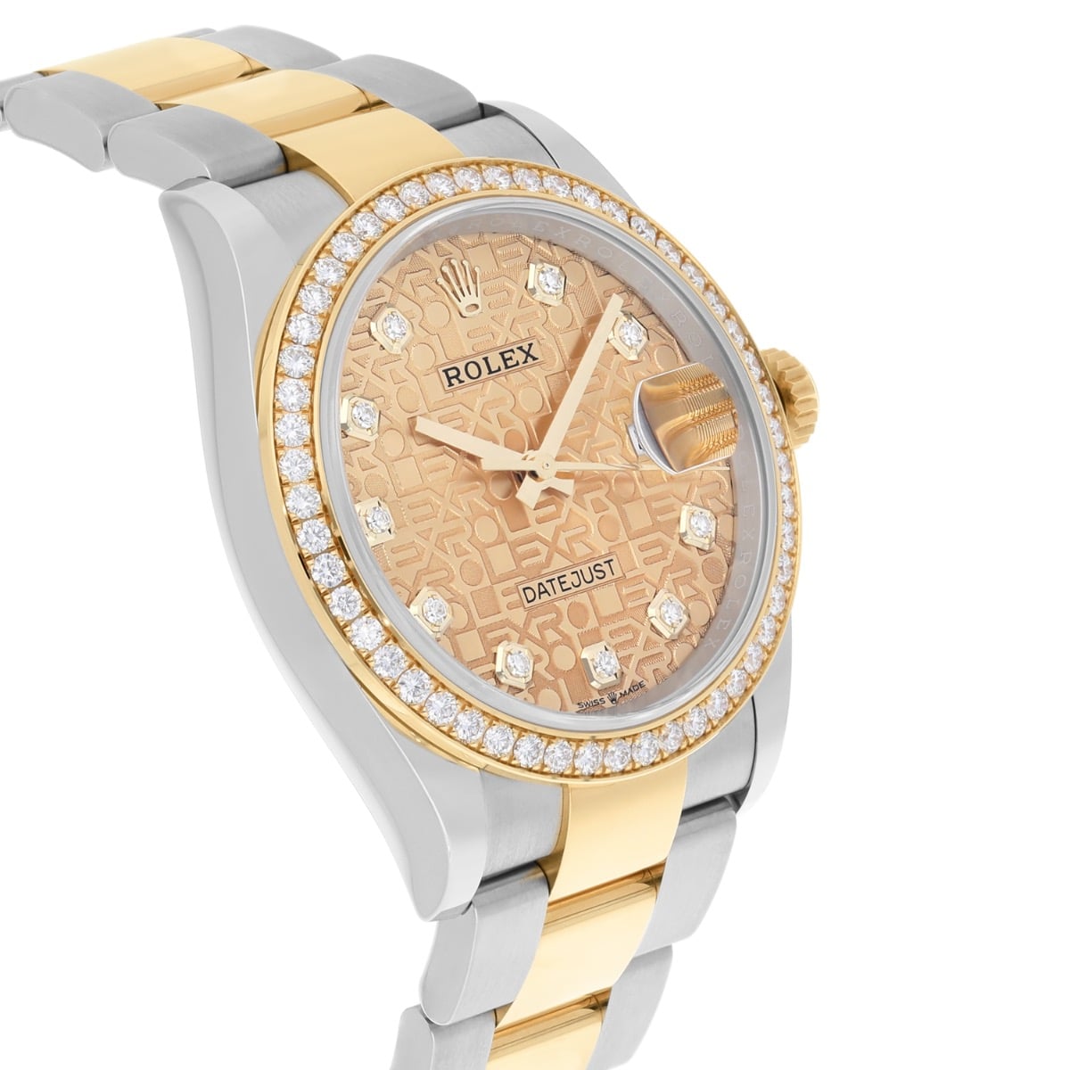 Rolex Datejust 36 126283RBR Champagne Logo Dial Factory Diamond Bezel 2022