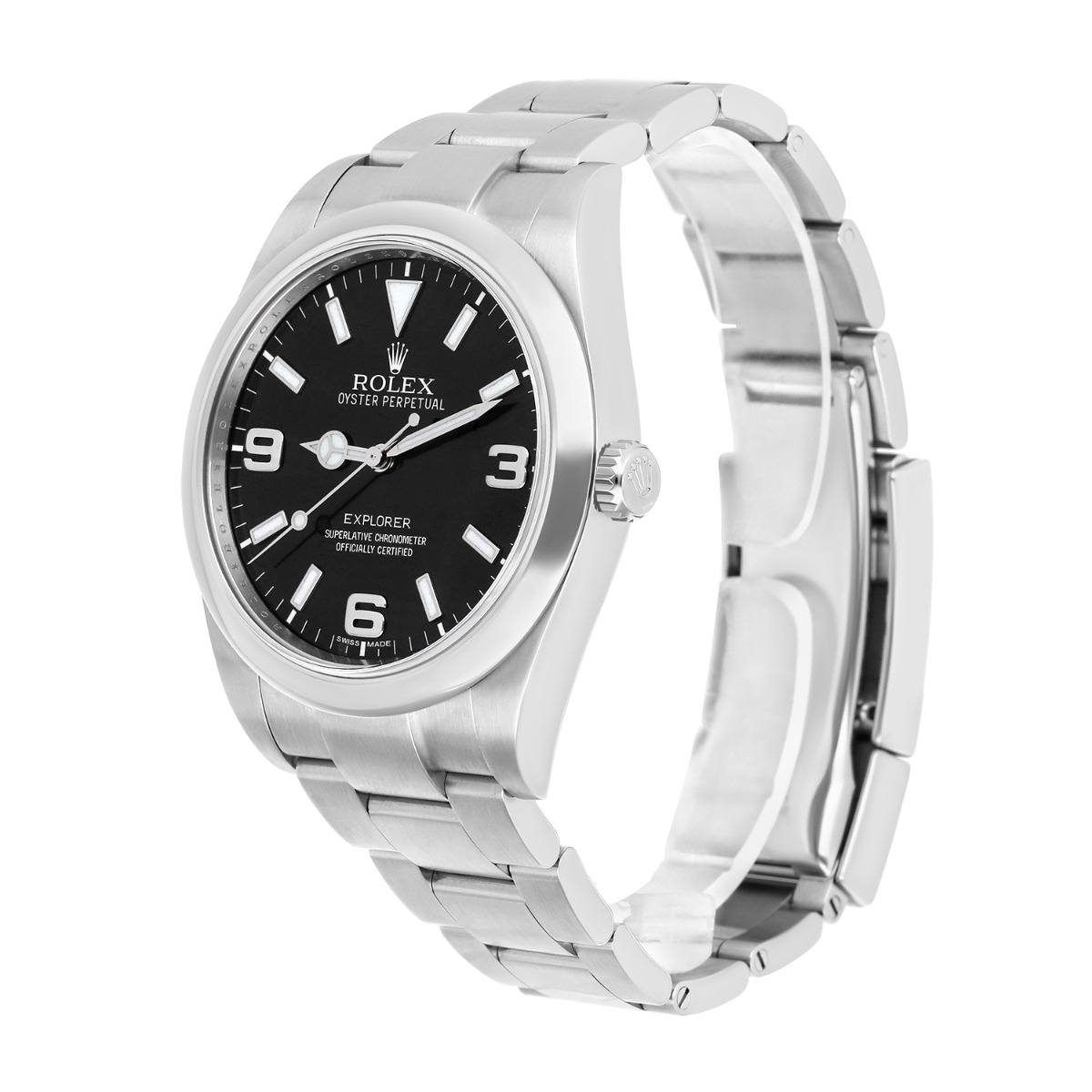 Rolex Explorer 214270 39mm Explorer Black Dial Stainless Steel Watch 3-6-9