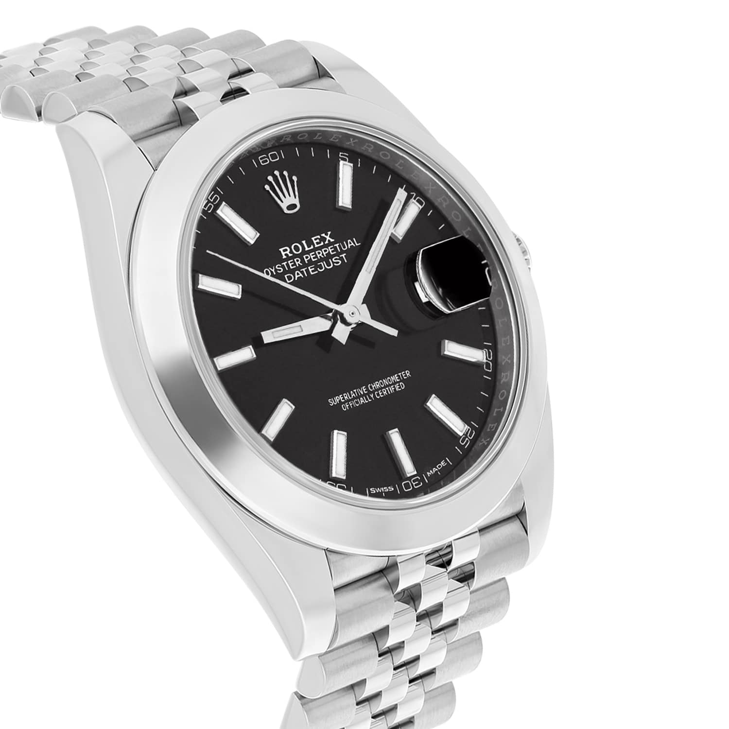 Rolex Datejust 41 126300 Steel Black Index Dial Mens Watch Jubilee Band