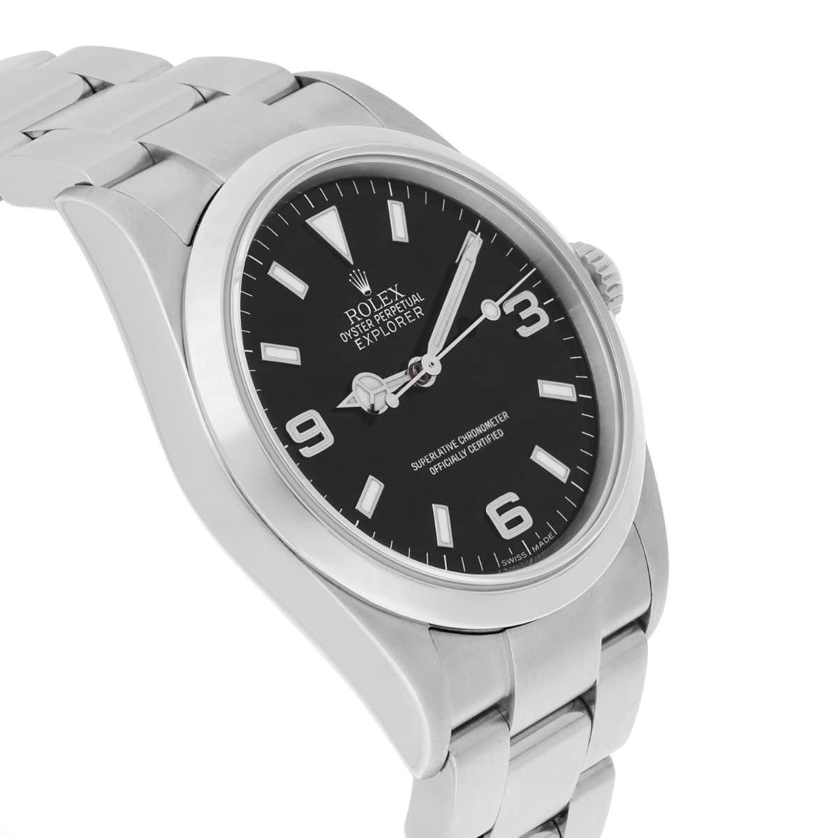 Rolex Explorer I Black 36mm 3-6-9 Stainless Steel Oyster Watch 114270 MINT