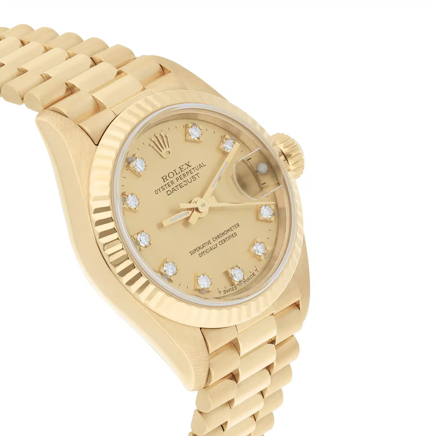 Rolex Lady-Datejust 69178 26mm 18K Yellow Gold Champagne Dial Ladies Watch Complete – image 5