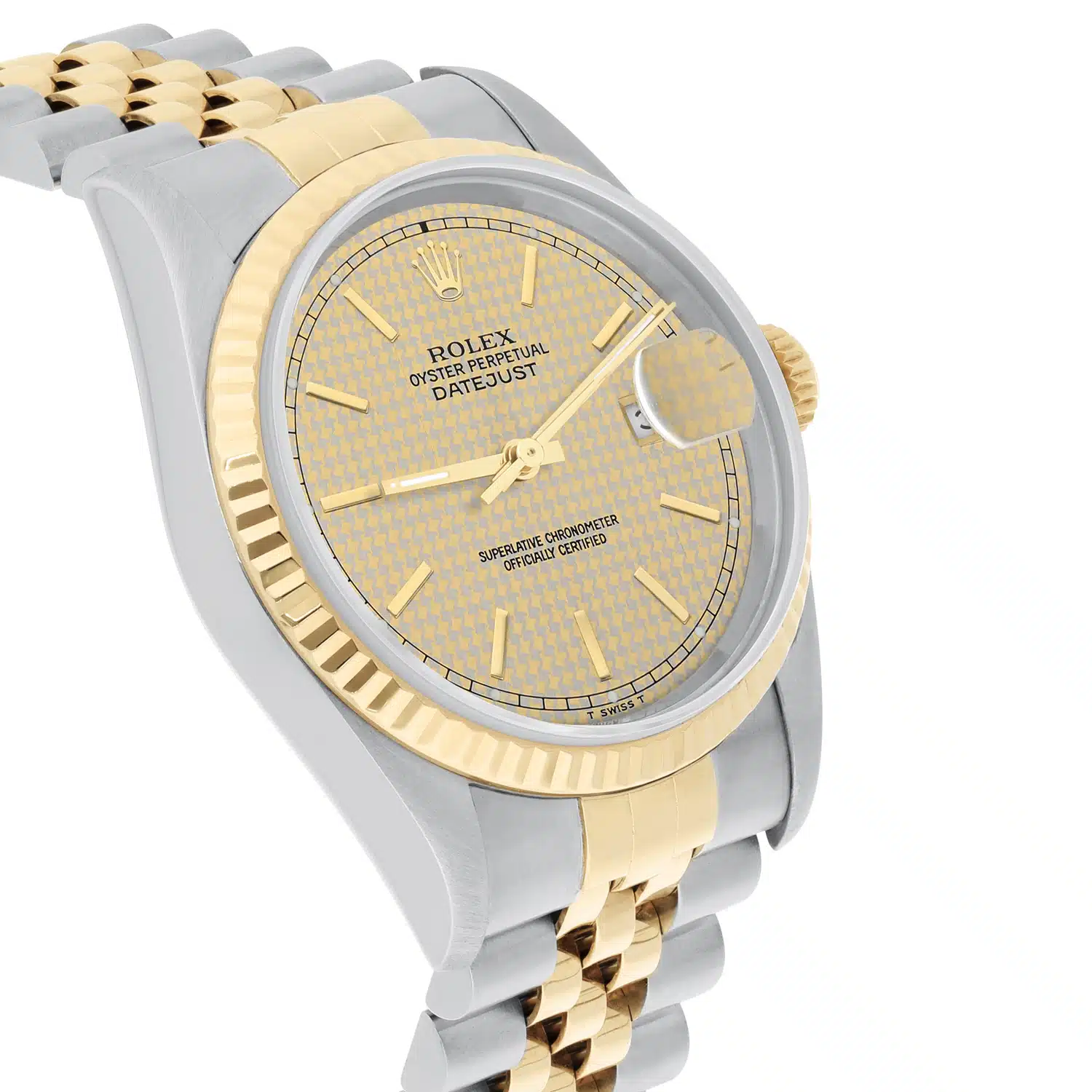 Rolex Datejust 36mm Two Tone Champagne Houndstooth Dial Jubilee 16233 Circa 1994 – image 4