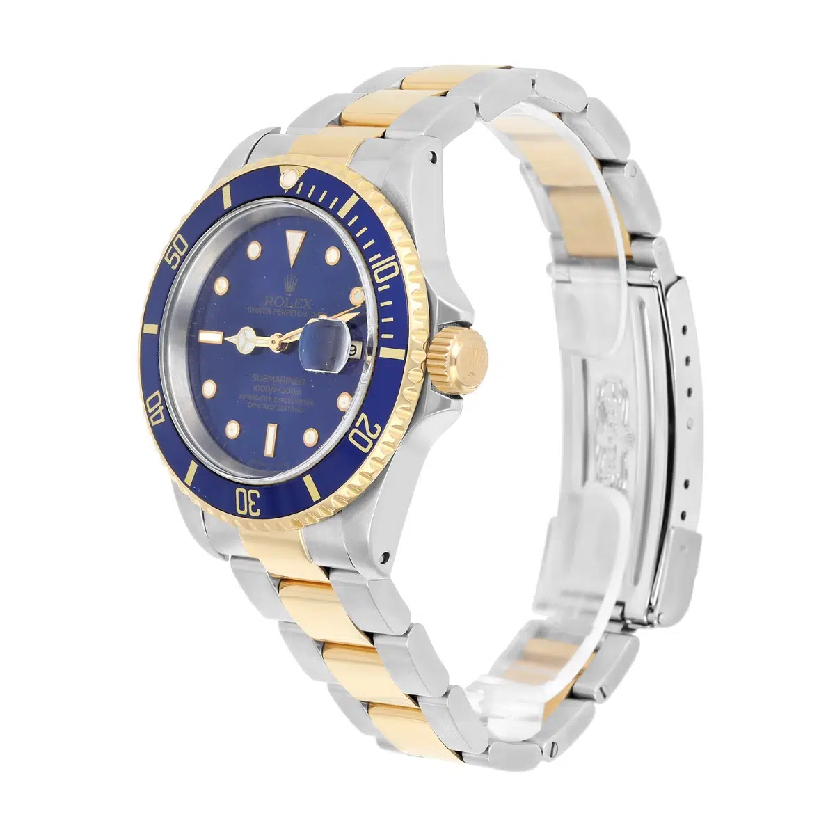 Rolex Submariner 18k Yellow Gold/Steel Blue Dial Mens Watch 16613 Circa 1990 – image 5
