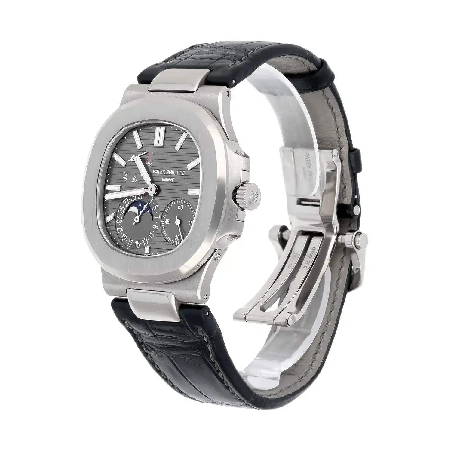 Patek Philippe Nautilus 5712G-001 Moonphase White Gold Mens Watch Grey Dial – image 5