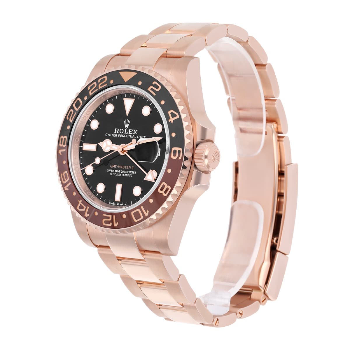 Rolex GMT-Master II 126715CHNR Rootbeer 40mm Oyster 126715CHNR Rose Gold Watch Black Dial Box/Papers