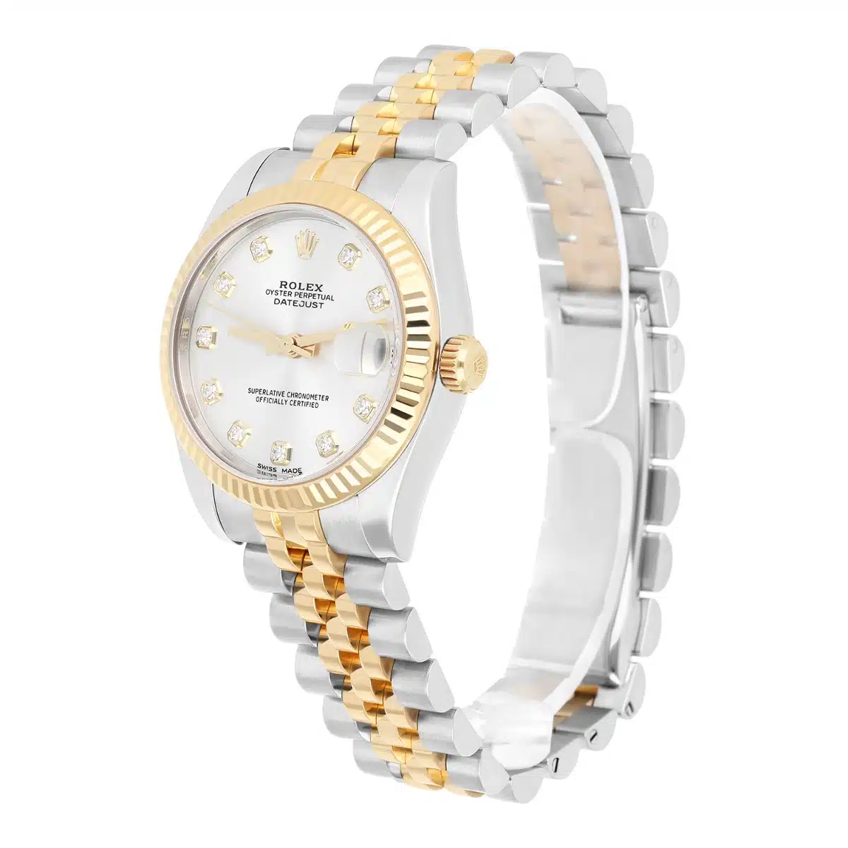 Rolex Datejust 31mm Yellow Gold/Steel Ladies Watch Silver Diamond Dial 178273-0015 - 2017 – image 4