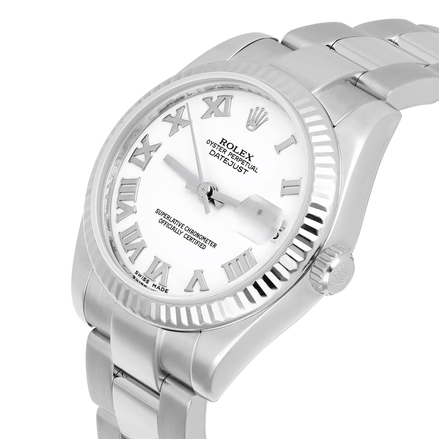 Rolex Lady-Datejust 31mm Stainless Steel White Roman Dial 178274 Oyster