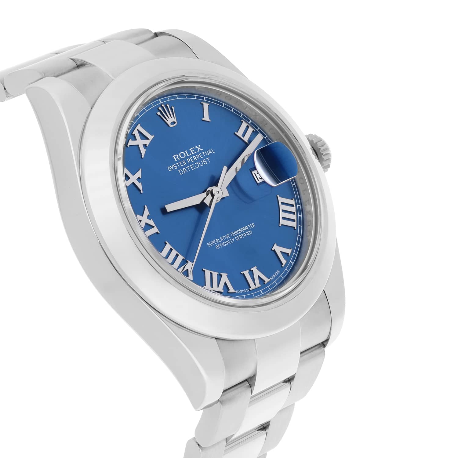 Rolex Datejust II 116300-0004 Steel Blue Roman Dial Oyster Bracelet Mens 41mm Watch